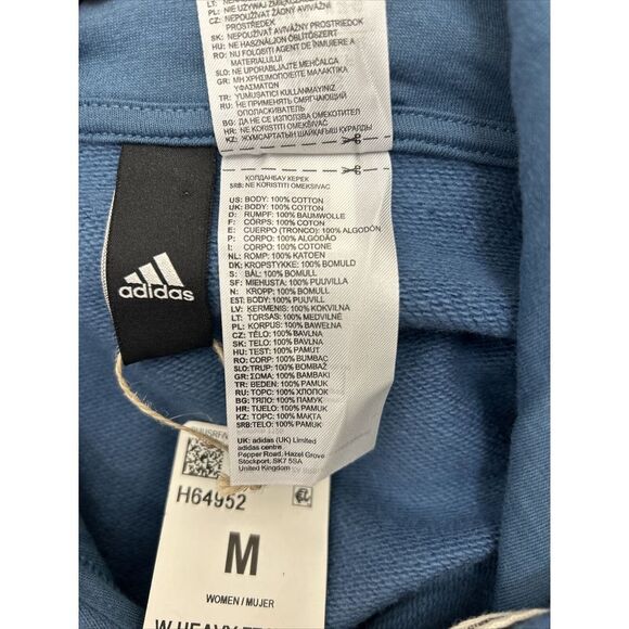 Adidas Pullover Hoodie Sweatshirt Women's Medium Orbit Indigo Teal - Picture 7 of 10